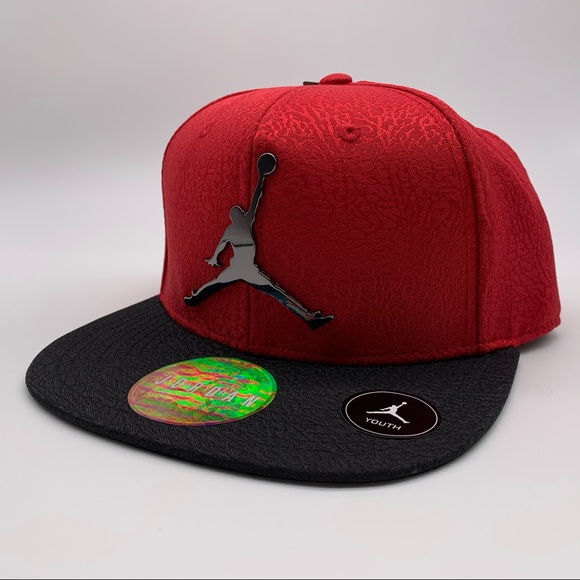 Nike Accessories Nike Air Jordan Red Black Snapback Cap Hat Youth